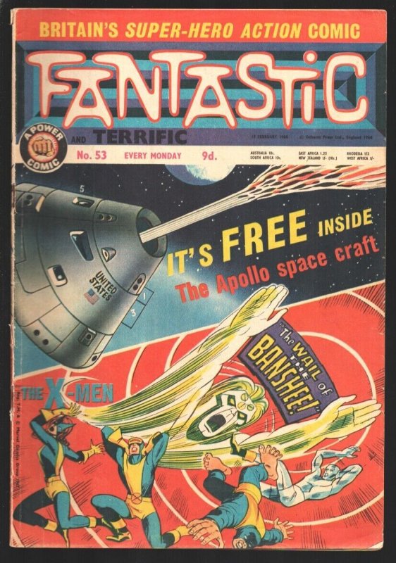 Fantastic #53 1968-X-Men vs Banshee-Thor-Avengers-Doctor Strange-Jack Kirby a...
