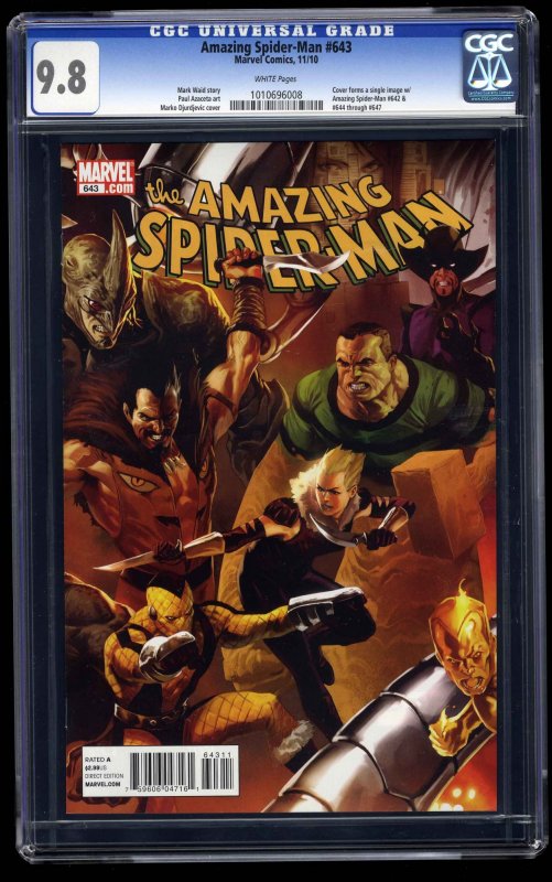 Amazing Spider-Man #643 CGC NM/M 9.8 White Pages Marvel Comics Spiderman