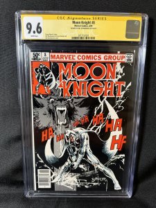 MOON KNIGHT #8 CGC SS 9.6 WP - Signed By Bill Sienkiewicz - RARE Newsstand