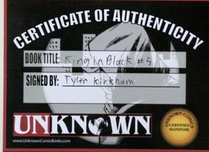 KING IN BLACK #5 TYLER KIRKHAM VIRGIN VARIANT SIGNED W/COA MARVEL NM.