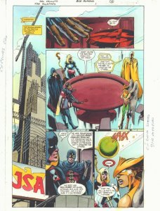 JSA: All Stars #1 p.17 Color Guide Art - Team at JSA Headquarters by John Kalisz