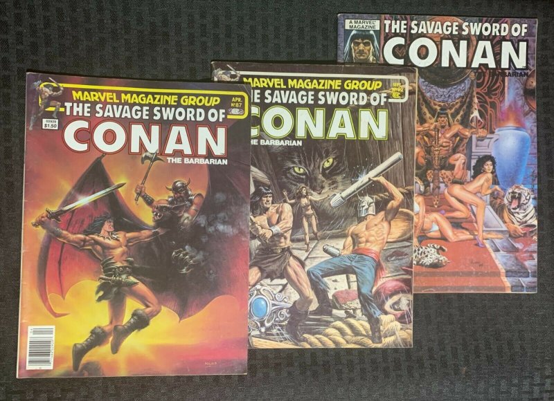 1985 SAVAGE SWORD OF CONAN Magazine #87 92 112 VG/VG+ LOT of 3 Marvel Comics 