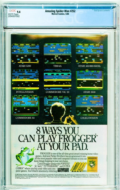 The Amazing Spider-Man #252 (1984) CGC 9.4! White Pages!