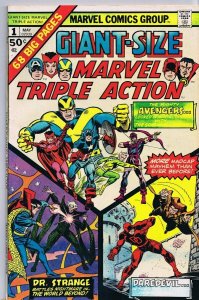 ORIGINAL Vintage 1975 Giant Size Marvel Triple Action #1 Avengers Dr Strange 