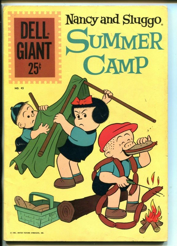 NANCY AND SLUGGO SUMMER CAMP  #45-1961-DELL-COMICS-PUZZLES-GAMES-fn