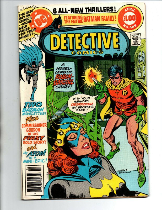 Detective Comics #489 newsstand - Batman - Batgirl - Robin - 1977 - VF