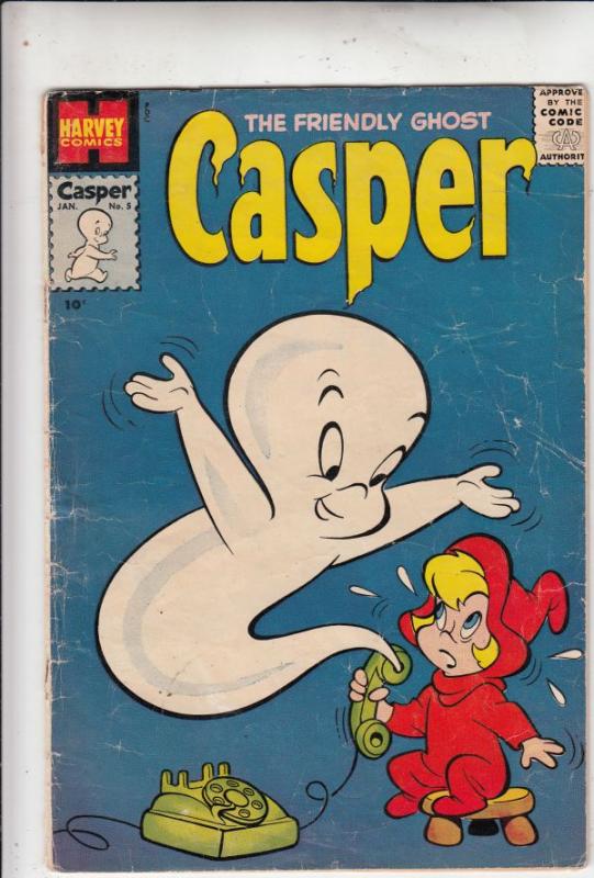 Casper, the Friendly Ghost Casper #5 (Jan-59) GD/VG Affordable-Grade Casper, ...