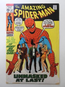 The Amazing Spider-Man #87 (1970) Unmasked At Last! Solid VG Condition!