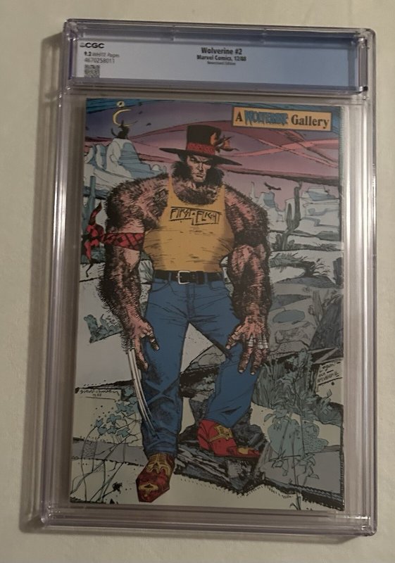 Wolverine #2 Newsstand CGC 9.2 White Pages Marvel 1988