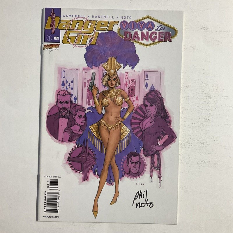 Danger Girl Viva Las Danger 1 2004 Signed by Phil Noto Cliffhanger NM near mint