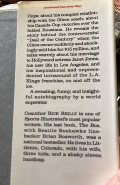 Gretzky an autobiography, Gretzky, 1990,258p