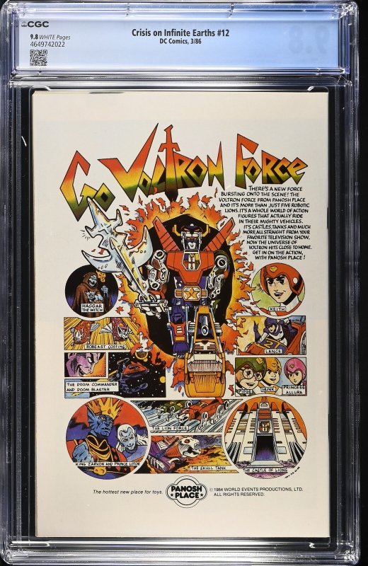 Crisis on Infinite Earths #12 (3/86) Graded CGC 9.8