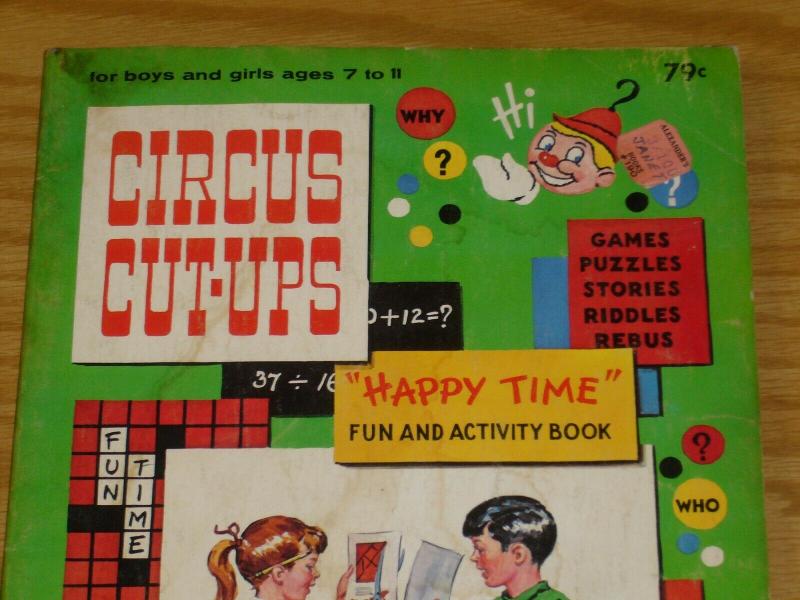 Circus Cut-Ups: Happy Time Fun and Activity Book VG waldman rare 1967 for kids