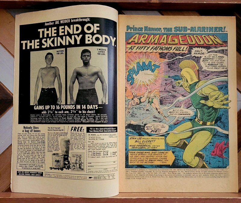 Sub-Mariner #51 VG+ (Marvel 1972) Featuring Namora, Byrrah & The Badoon