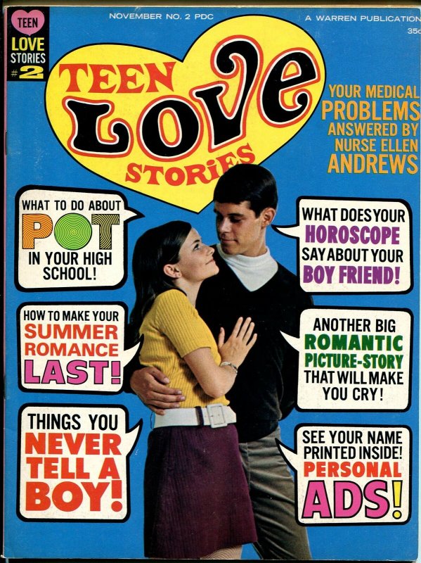 Teen Love Stories #2 1967-Warren-romance stories-marijuana feature-FN