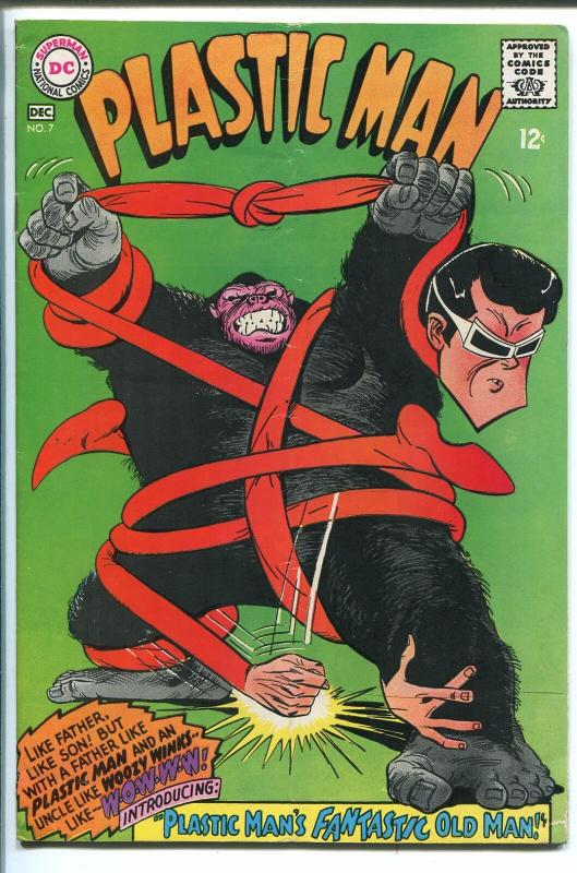 PLASTIC MAN #7 1967-DC COMICS-BIZARRE COVER-WOOZY WINKS-vg/fn