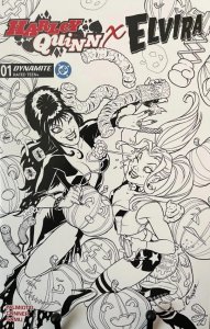 Harley Quinn x Elvira #1 Amanda Conner Black Bag B&W Variant Cover ZM NM
