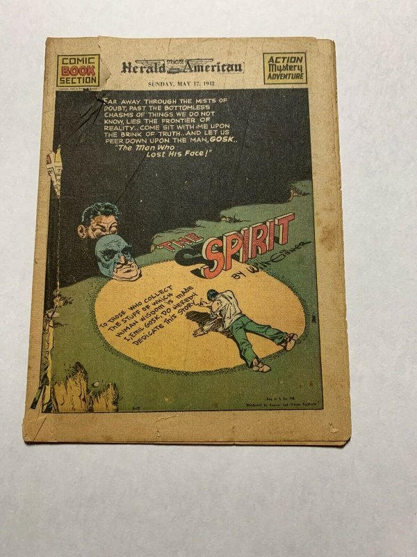 The Spirit Comic Book Section Sunday May 17 1942 Gd Good Tears