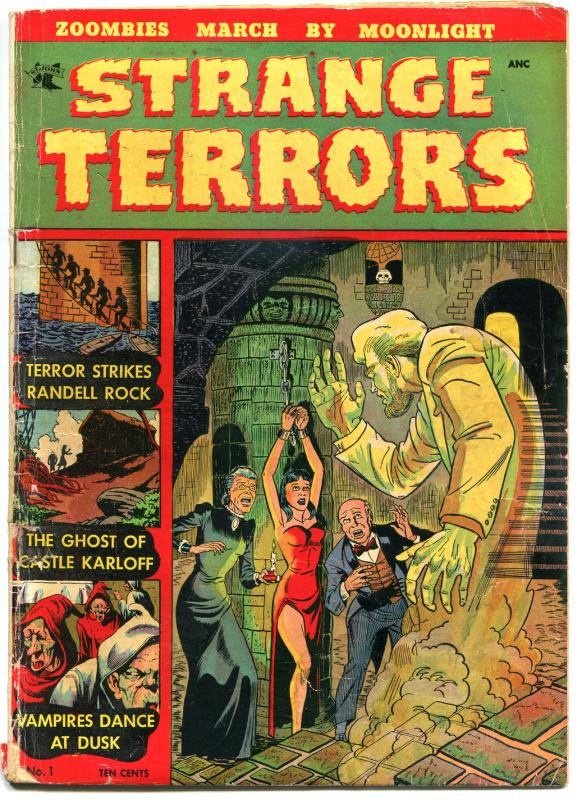 STRANGE TERRORS #1, VG, 1952, Golden Age, Pre-Code Horror, Bondage, Zombies