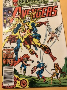 THE AVENGERS #214 : Marvel 12/81 Fn/VF; GHOST RIDER story, Jim Shooter writer