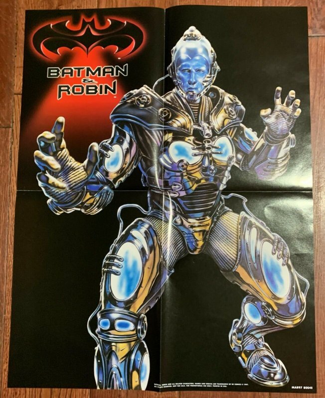 1997 BATMAN & ROBIN Mr Freeze Arnold Schwarzenegger 17x22 Promo Poster VF+ 8.5