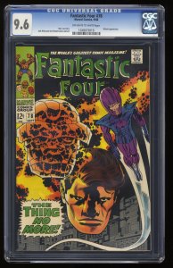 Fantastic Four #78 CGC NM+ 9.6 Off White to White Wizard Appearance!