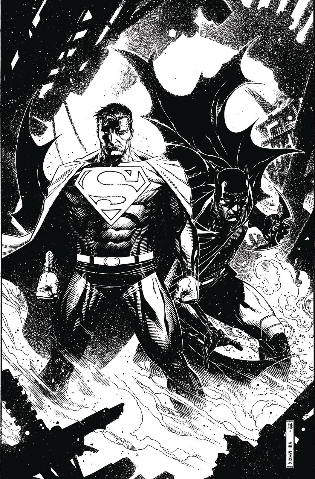 superman black and white comic