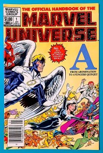 Handbook Marvel Universe 1 (1983) Key Newsstand Variant MCU Angel Ant-Man Alpha