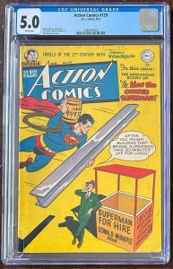 Action Comics #159 CGC 5.0 VG/F White Pages