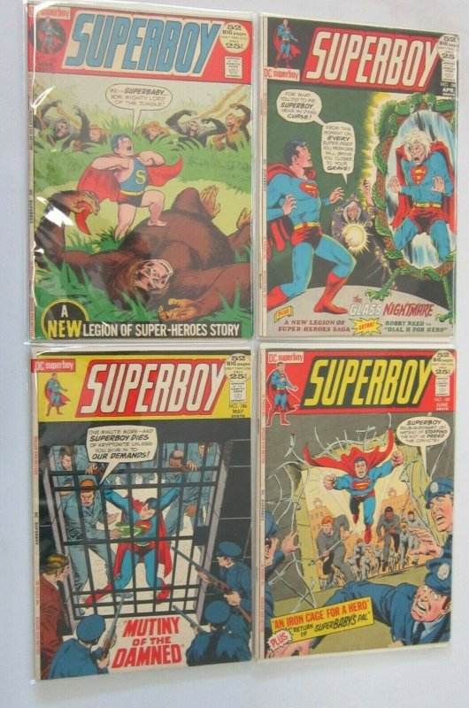 Superboy from:#165-187 lot 12 different books avg 5.0 range 4.0-6.0 (1971+'72) 