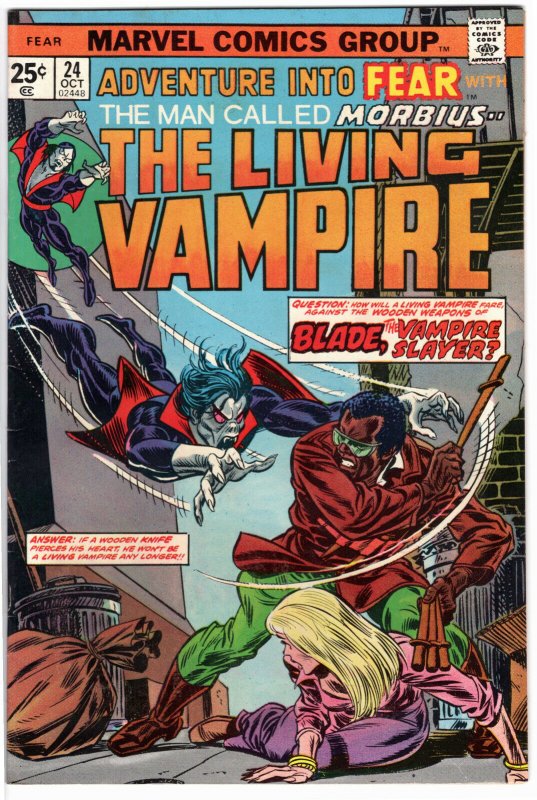 FEAR 24  1st meeting of Blade and Morbius KEY   (aka Adventures into FEAR)