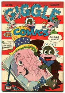 GIGGLE COMICS #32 1946-FUNNY ANIMAL-PATRIOTIC COVER ISS FN-