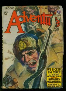 Adventure Pulp June 1942- Hugh B Cave - Jim Kjelgaard - Hugh b Cave -FN