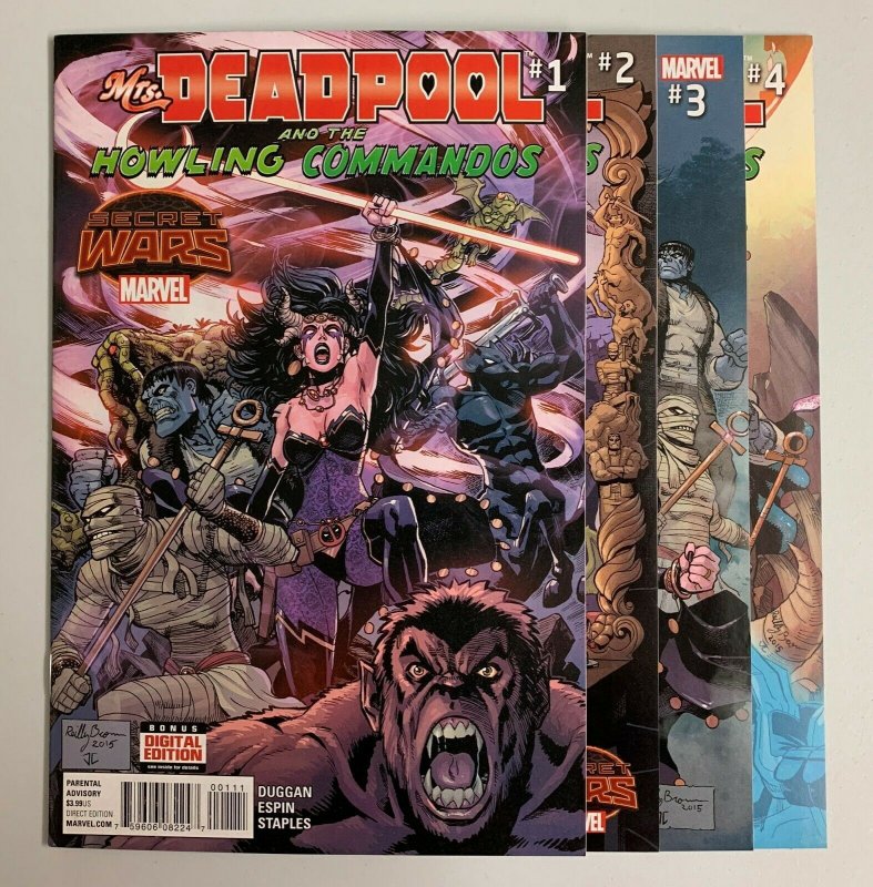 Secret Wars Mrs. Deadpool & The Howling Commandos #1-4 Set (Marvel 2015) 9.0+ 