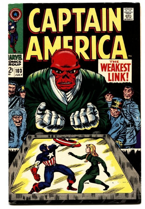 CAPTAIN AMERICA #103 comic book-JACK KIRBY-MARVEL RED SKULL COVER VF-