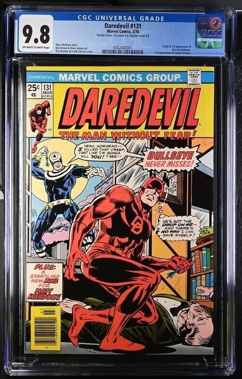 DAREDEVIL #131 CGC 9.8 DOUBLE COVER 1ST BULLSEYE