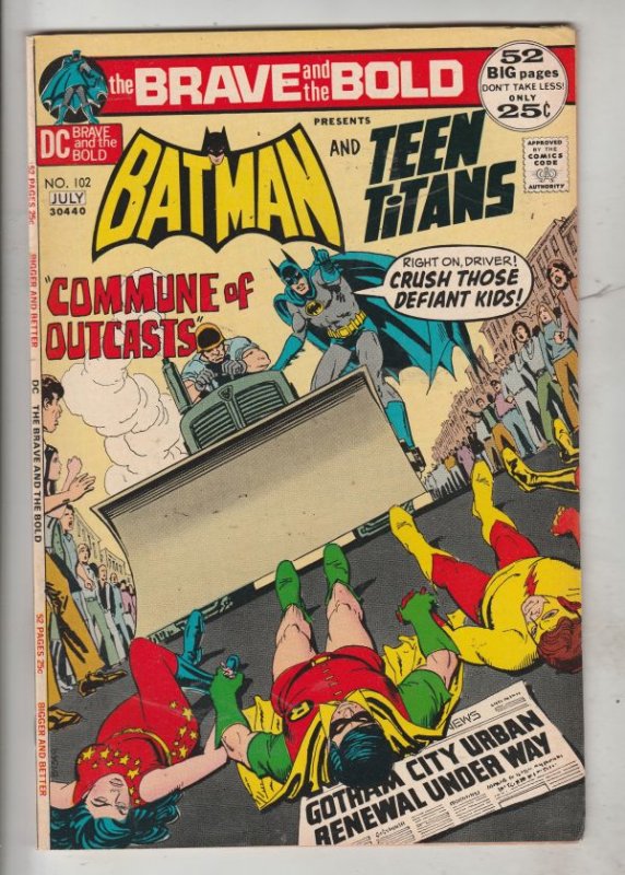 Brave and the Bold, The #102 (Jul-72) VF+ High-Grade Batman, Teen Titans (Rob...