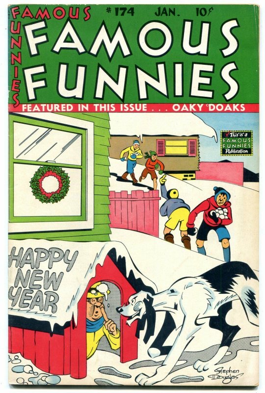 Famous Funnies #174 1949- New Year cover- Buck Rogers FN