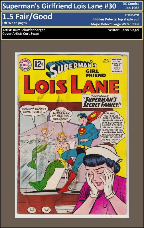 Superman's Girlfriend Lois Lane #30 Low Grade Jan 1962 DC