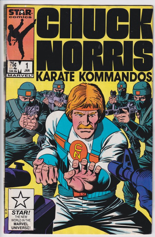 CHUCK NORRIS Karate Kommandos #1  (Jan 1987) VG+ 4.5, white paper! Hard to find!