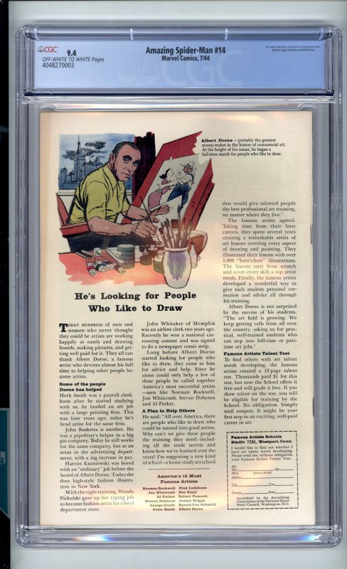 The Amazing Spider-Man #14 (1964) CGC 9.4