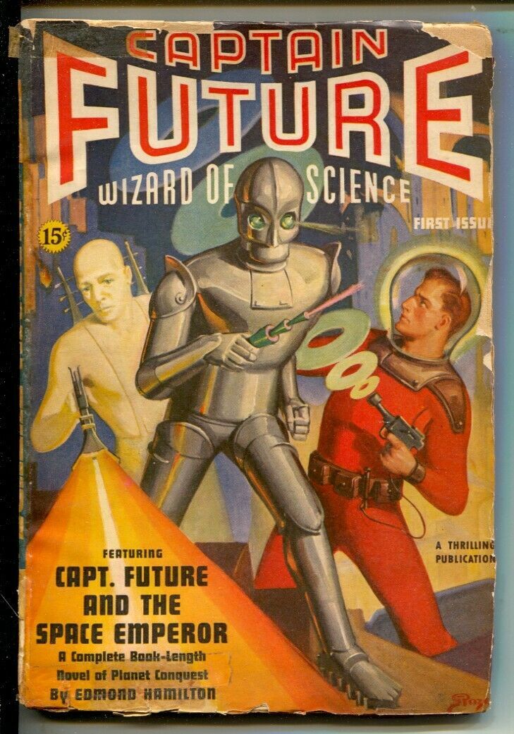 Captain Future　挿絵6点 Captain Future Winter 1940-1st issue-robot cover-Rozen-pulp sci-fi