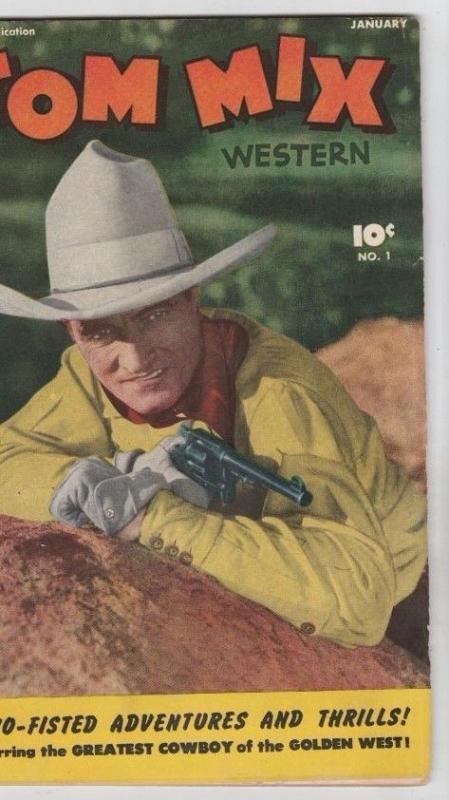 Tom Mix Western 1 Strict 7.0 FN/VF Mid-High-Grade(Jan-48) The Big Bank Robbery !