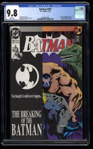 Batman #497 CGC NM/M 9.8 White Pages Bane Breaks Batman's back!