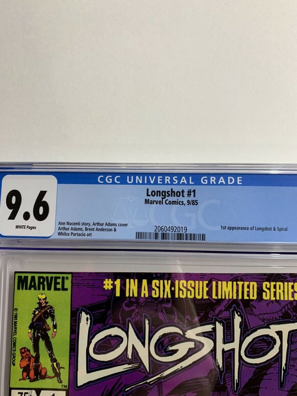 Longshot 1 Cgc 9.6 Marvel Copler Age 019