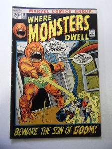 Where Monsters Dwell #16 (1972) VG+ Condition sight moisture stain bc