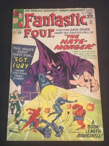 THE FANTASTIC FOUR #21 First Hate Monger, G Condition