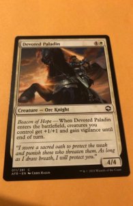 DEVOTED PALADIN : Magic the Gathering MTG card / Adventures in Forgotten Realms