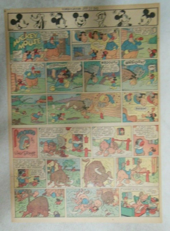 Mickey Mouse Sunday Page by Walt Disney from 1/28/1945 Tabloid Page Size