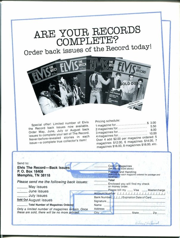 Elvis The Record #5 9/1979-Elvis fanzine-candid pix-FN